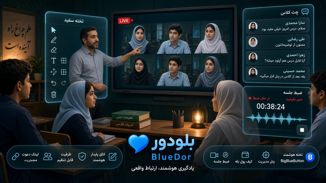 بلودور (BlueDor) — جلسه آنلاین پایدار روی BigBlueButton